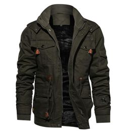 Men Jackets Coats Faux Fur Lined Waist Drawstring Cargo Jacket Men Long Sleeves Zipper Jackets 2020 Winter Casual Coats3772533