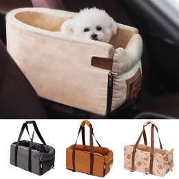 Mats Portable Cat Dog Bed for Car Travel Central Control Pet Seat Transport Dog Carrier Protector for Small Dog Chihuahua Teddy