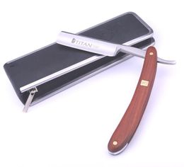 Titan Wooden handle mens shaving tools straight razor shave 2202147349721
