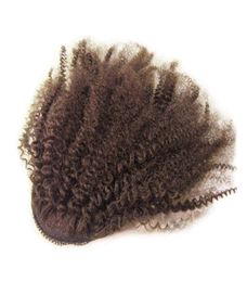 New Product 12quot To 24quot Kinky Curly Ponytail Hair Extension Human Hair Wrap Ponytail Hair Piece 100g Dark Brown Natur2188374