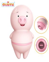 Licking Vibrator Cute Pink Pig Tongue Vibrator Sex Toys for Women Clitoris Nipple Massage Vagina Adult Erotic Toys Sex Shop Y200408161250