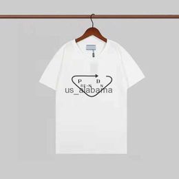 Men's T-Shirts Mens shirt designer P short sleeve luxury cotton holiday sweatshirt fashionable lovers same clothing S-5XL 240301