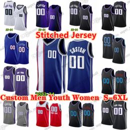 Custom 2023-24 New season Stitched Basketball Jerseys De'Aaron Fox Domantas Sabonis Harrison Jalen Slawson Huerter Chris Duarte Alex Len Colby Jones Kessler Edwards