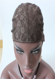 DHL 50PCSLot Brown Wig Cap net Jewish Wig Caps For Making Wigs Glueless Wig Caps Adjustable Strap On the Back1293060