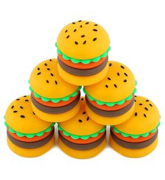 Newest hamburger container Silicone Containers smoking pipe burner Jars Wax Concentrate 5ML Mini box held small Jar for herb Nons2972259