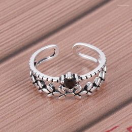 Wedding Rings Boho Black Crystal Leaf For Women Vintage Finger Ring Knuckle Female Bohemian Charm Jewellery Gifts