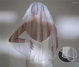 Bridal Veils Pearls WhiteIvory Long Veil With Comb One Layer Cathedral Wedding PearlsBridal Crystal Beads Edge6737455