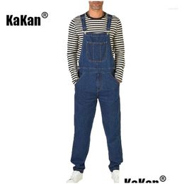 Men'S Jeans Mens Kakan - Street Trendy Strap From Europe And America Dark Blue One Piece K34-777 Drop Delivery Apparel Clothing Dhxza