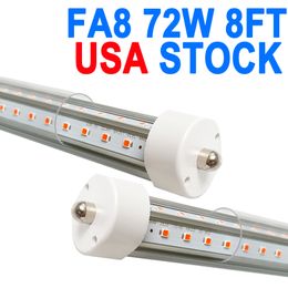 8Ft LED Bulbs 96" 72W FA8 Single Pin LED Tube Lights 7200LM, High Output 6500k F96T12 Bulb Fluorescent Replacement, Ballast Bypass Garage crestech