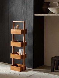 Kitchen Storage Wooden Solid Wood Shelf Rack Bathroom And Bedroom Organising Living Room Four-Layer