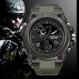 Wristwatches SANDA Trendy Design 2024 Arrival Sport Alarm Mode Watches Sports Hand Clock For Men Multifunctional Display Fashion Watch