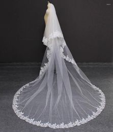 Bridal Veils Lace Cathedral 2 Layers Wedding Veil 3 Meters 2T Cover Face With Comb Blusher Accessories9429334