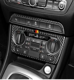 Auto Accessories Interior Carbon Fibre Car Sticker Console CD Air Conditioner Knob Frame Strips Cover Trim for Q3 2013-20185030204