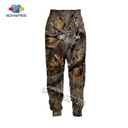 Pants SONSPEE Animal Hunting 3D Print Harajuku Men Sweatpants Tracksuit Streetwear Women Fashion Casual Trousers camoflague Long Pants