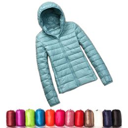 Coats 2020 New Casual 90% Ultra Light White Duck Down Jacket Women Autumn Winter Warm Coat Lady Plus Size Jackets Female Hooded Parka