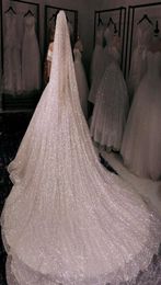 Bridal Veils Bling 3M5M Long Cathedral Wedding Veil One Layer White Champagne With Comb Party Luxury1074094