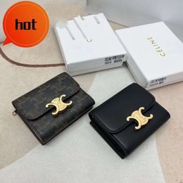 Short Women's Clip Portable Clip Zero Wallet Large Capacity Leather Multi functional Wallet High end Wallet