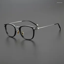 Sunglasses Frames Japanese Handmade Titanium Glasses Frame Square Vintage Designer Optical Eyeglasses Myopia Reading Man Prescription