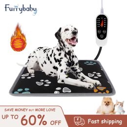 Mats Furrybaby 110V/220V Electric Heating Pad Blanket Pet Mat Bed Cat Dog Winter Warmer Pad Home Office Chair Heated Mat Dog Bed