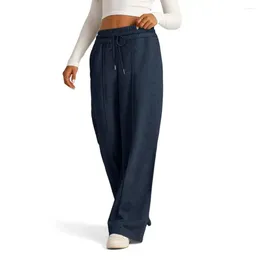 Women's Pants Women High Waisted Trousers Sweatpants Comfortable Wide Leg With Elastic Drawstring Waist For Sport