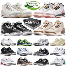 With Box 3 3s Basketball Shoes mens trainers women sneakers Ivory Vintage Floral Hugo Palomino Wizards White Cement Reimagined outdoor sports