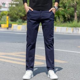 Pants Cotton Pants Men High Quality Business Straight Casual Stretch Plus Size 46 44 Male Trousers Slim Fit Pencil Office Work Clothes