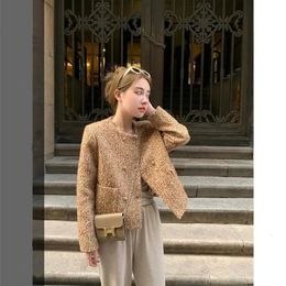 High Quality Fall Vintage Weaving Tweed Wool Short Jacket Women French Outerwear Small Fragrance Coats Female A37 230226