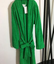 Green Casual Bathrobe Designer Jacquard Home Sleepwear for Couple Fashion Men Women el Robe8768730