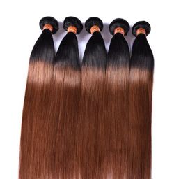 PASSION Ombre Hair Products 1B30 Brazilian Remy Human Hair Wefts 3 Bundles Two Tone Colour Malaysian Peruvian Straight Human Hair 6887384