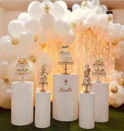 35pcs Round Cylinder Pedestal Display White Gold Art Decor Cake Rack Plinths Pillars for DIY Wedding Decorations Holiday9813030