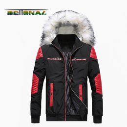 2020 leather patchwork warm Men039s winter jacket men parka for male coat parkas with fur hoodies clothing man youth clothes me2156694