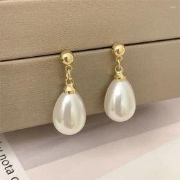 Stud Earrings 2024 Water Drop Imitated Pearl French Retro Elegant And Fashionable Silver Needle Earrings.