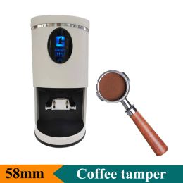 Tools 58mm Coffee Tamper Automatic Tamper Electric Coffee Tamper Flat Tamp Espresso Press 110V 220V Coffee Tools