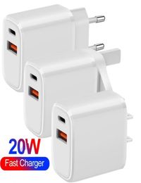 quick 20W QC30 PD Type c charger Eu US UK USbC Wall Chargers For Iphone 12 13 14 Samsung Huawei Tablet PC1763227