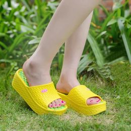 Thick Soles Fashion Women Slippers Platform Wedges High Heel Solid Casual Indoor Outdoor Pool Beach Bath Slides Sandals 240228