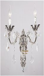 Classic Golden Crystal Wall Light Fixture Silver Wall Sconces Lamp Crystal Wall Brackets Light 2 Lights 9047815