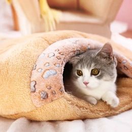 Mats Thickened Cat Sleeping Bag, Soft Dual Use Pet Nest, Dog House, Warm Bedding Cave, Washable Cat Mat, Puppy and Kitten Supplies