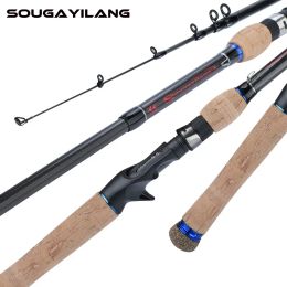 Rods Sougayilang New 1.8M2.7M Protable Telescopic Fishing Rod Ultralight Carbon Fibre Cork Handle Travel Spinning Rod Casting Rods