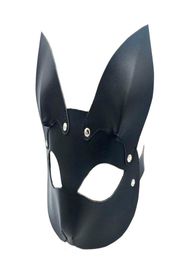 Sex Products PU Leather Hood Rabbit Mask Headgear Bondage Slave In Adult Games Couples Fetish Flirting Toys For Women Men Gay5152027