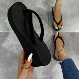 Slippers Bohemian Shoes Platform Ladies Sandals Wedges Beach Home Women Flip Flops Memory Foam for 240228