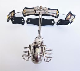 China Newest Devices Adjustable Stainless Steel Curve Waist Belt with Full Closed Winding Cock Cage BDSM Sex Toy4162898