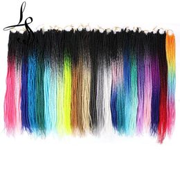 22 Inch Black Grey Blue Purple Pink Senegalese Hair Crochet braids 20 StrandsPack Ombre Braiding Hair Extensions BS234102996