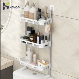 Shelf Above The Toilet Tank Bathroom Organizer Punchfree Storage Rack Shampoo Tray Stand Accessories 240228