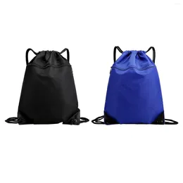 Outdoor Bags Drawstring Backpack Tear Resistant PE With Zipper Pocket Casual Daypack Rucksack For Men Women Dance Basketball Backpacking