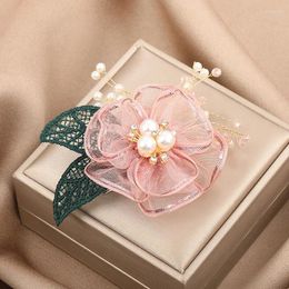 Brooches High Quality Hand-embroidered Rose Pins For Women Luxury Jewellery Corsage Minimalist Fashion Wedding Dress Accessories