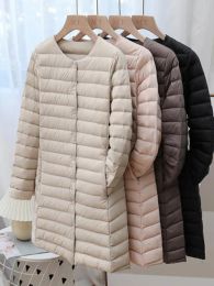 Coats SEDUTMO Winter Ultra Light Thin Duck Down Coat Women Spring Long Slim Warm Basic Quilted Puffer Jacket ED1957