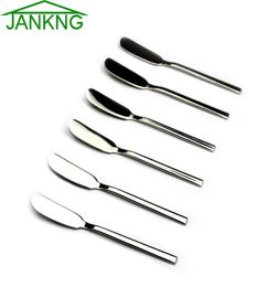 JANKNG 6PcsLot Stainless Steel silver Butter Knife Set Thickness Cheese Dessert Cutlery Jam Spreader Breakfast Tool Kitchen Table3656046
