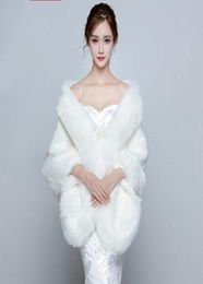 White Elegant Winter Wedding Fur Coat Manteaux Mariage Blanc Wedding Jacket Formal Shrugs For Women Coat Winter 2017 In Stock9411249