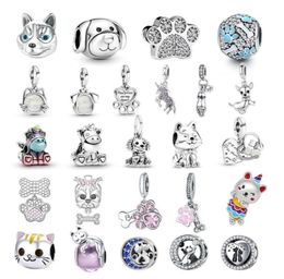 New 925 sterling silver Chihuahua Dangle charm pendant Pet cat unicorn bead Fit Original Necklace for women Jewellery gift67881234134261