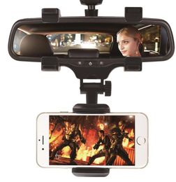 Adjustable Car GPS Rearview Mirror Auto Mount Holder Cell Phone Bracket Stands for iPhone X876 Plus Samsung Huawei Universal Ph2361268